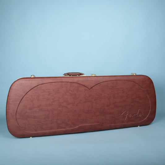 Fender Eyeglass Case Wood Case for Jazzmaster & Jaguar Brown Orange