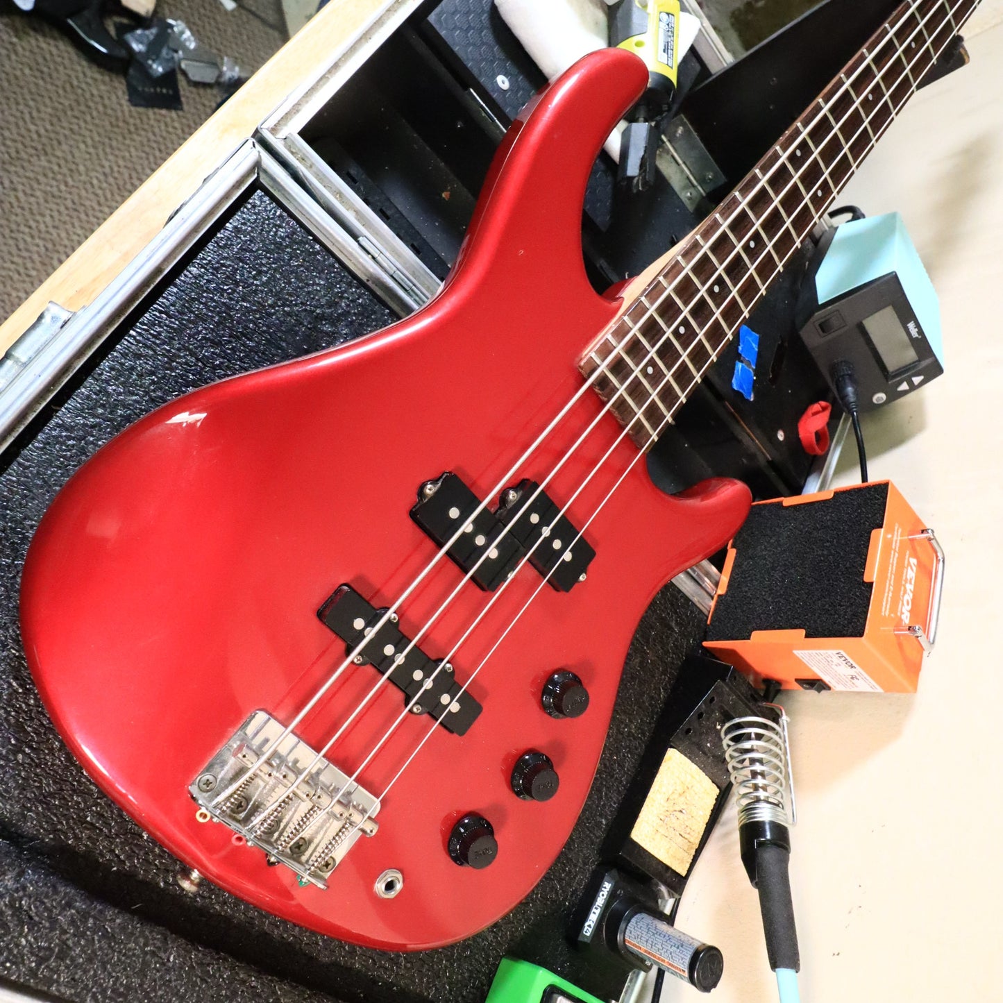 Fender MB-4 Modern Bass Chrome Red Made in Japan MIJ 32" Medium-Scale
