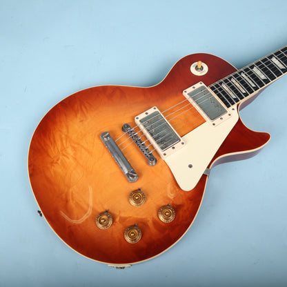 Ken McKay LP Single Cut Replica Sunburst Flame Top One Piece Back Guitar