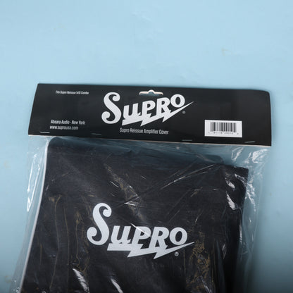Angle view of Supro Reissue amplifier cover in original header bag.