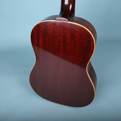 Close-up of the mahogany back of the Gibson B-25-12 body.