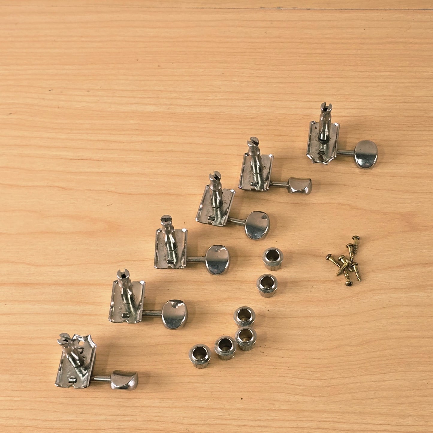 Vintage Gotoh Japan 6-in-Line Split Shaft Strat/ Tele Guitar Tuning Machines Chrome