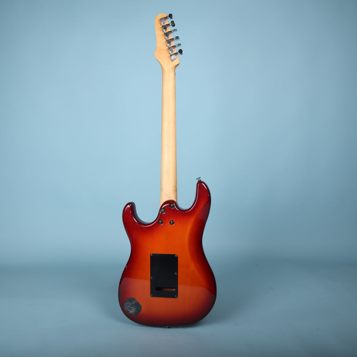 Full rear view of Ibanez Blazer electric guitar from headstock to endpin.