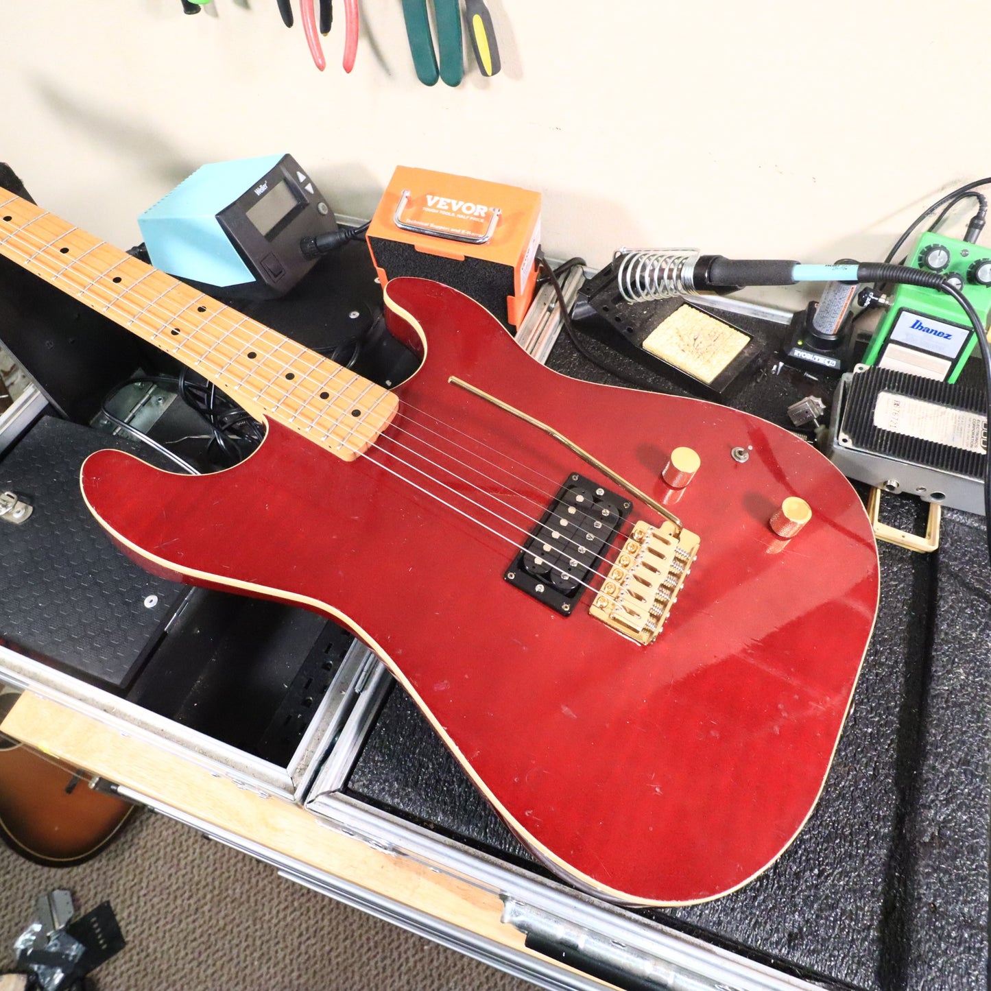 1980s LTD V Single Humbucker Electric Guitar Red Made in Japan