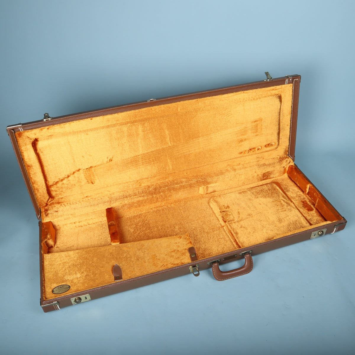 2000's Fender G&G Vintage Reissue Strat/Tele Hardshell Case Brown Gold Plush