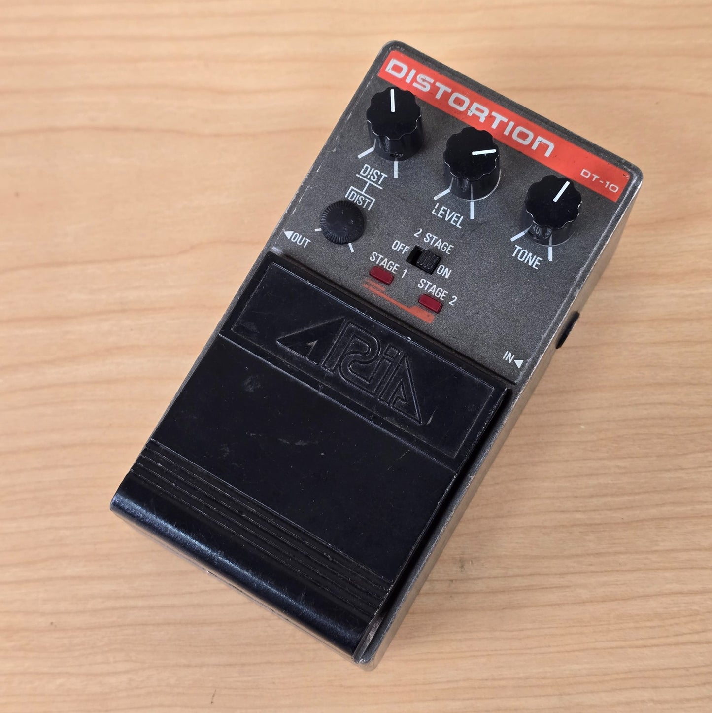 Aria DT-10 Distortion Pedal Vintage 1980s Made in Japan