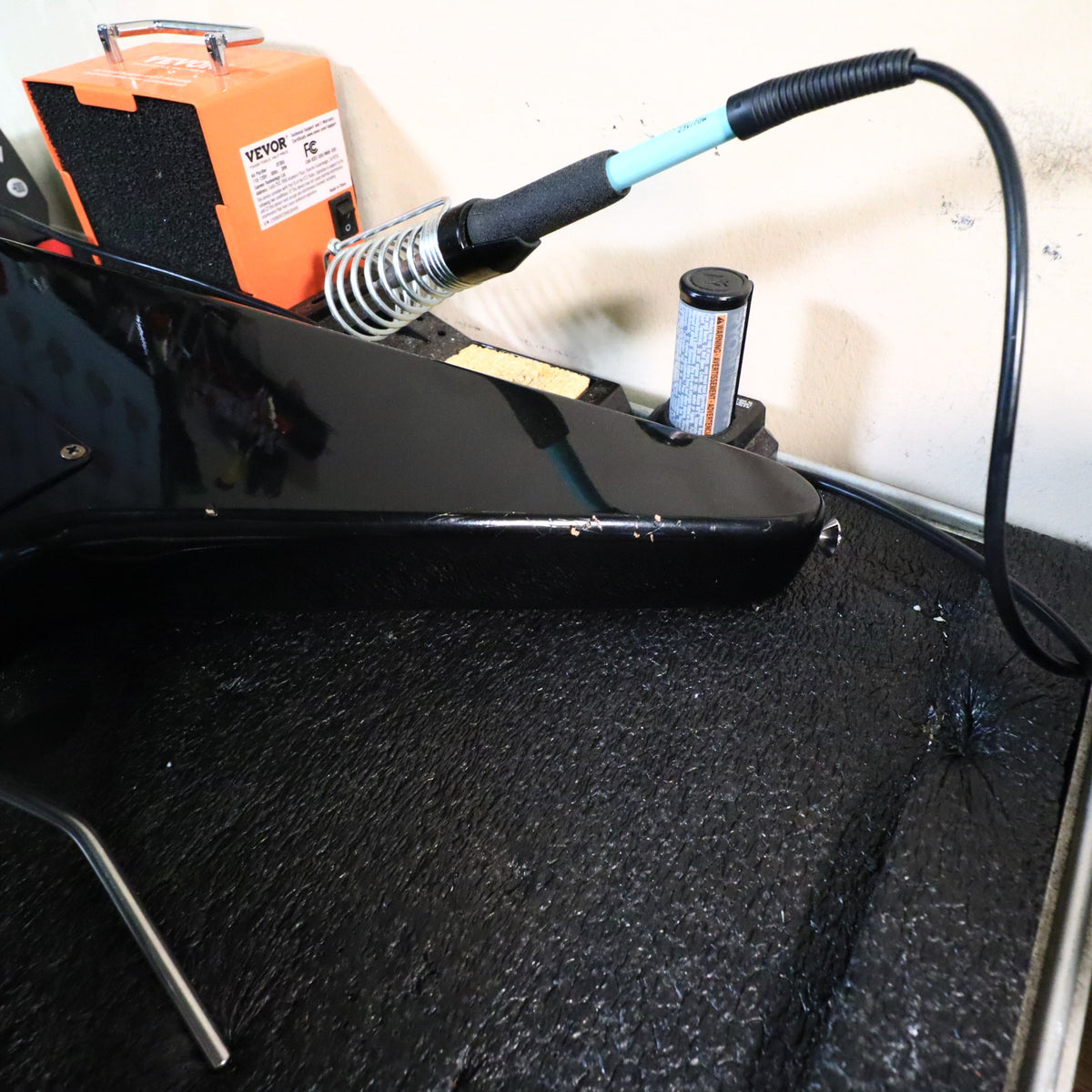 1986 Epiphone V2 Flying V Black Electric Guitar w/ Floyd Rose