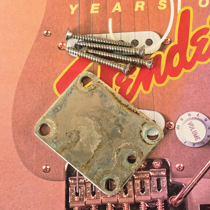 Fender Elite Neck Plate American Jazz Precision USA 1983 1984 Strat Tele Chrome