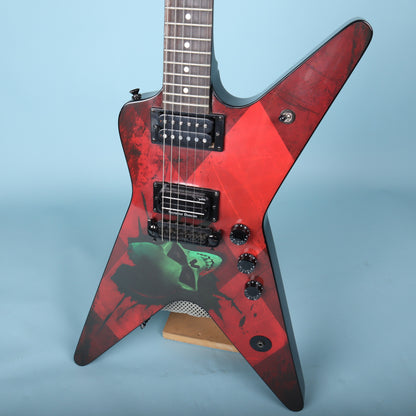 2004 Washburn Dimebag Darrell Dime 36 G17 Electric Guitar Red Alien Skull