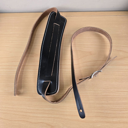 Fender American Vintage Reissue Black Leather Guitar Strap Made in USA