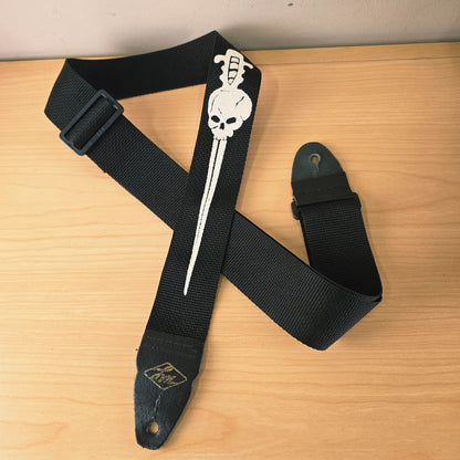 LM Products Skull and Dagger Poly Guitar Strap - Black USA
