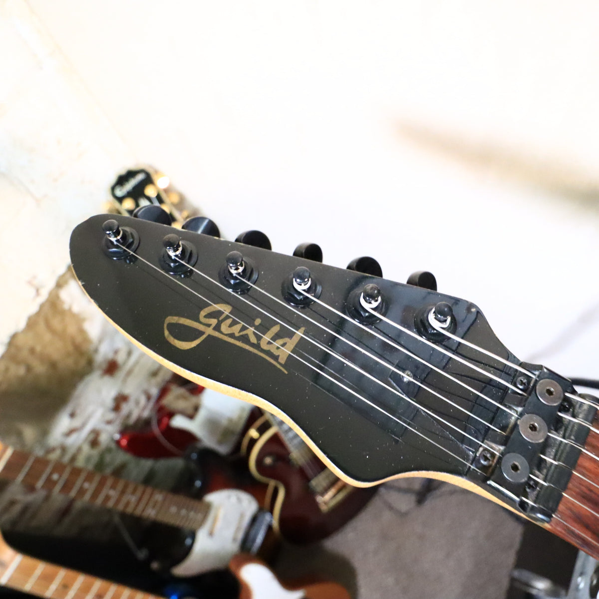 Angled view of the headstock face on the workbench