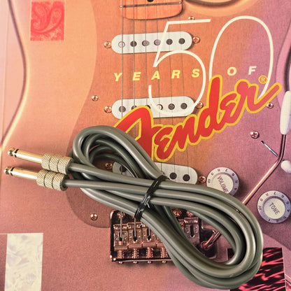 Fender Custom Shop Vintage Style 1/4" TS Instrument Cable Grey AVRI Reissue Case Candy