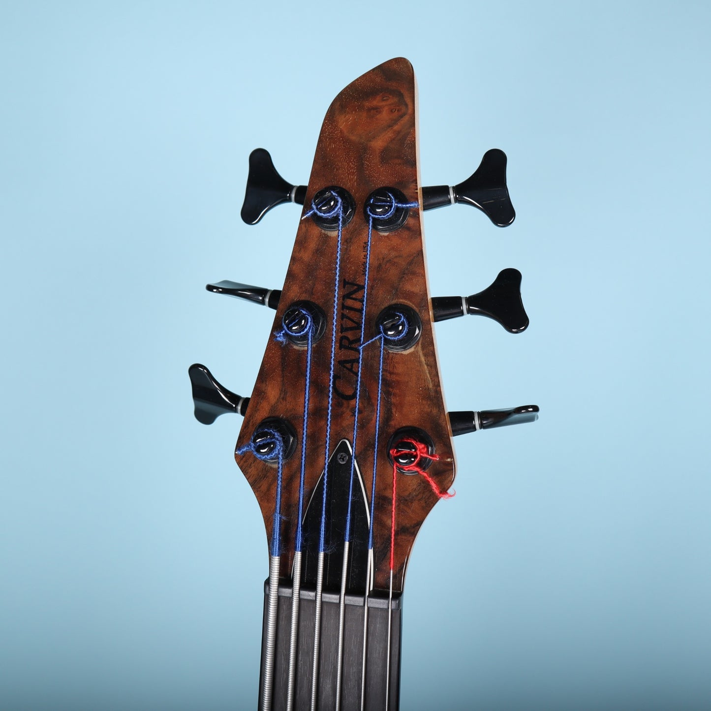 Carvin LB76 6-String Fretless Active Bass Guitar Figured Walnut Top Piezo