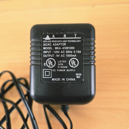 Genuine OEM ART 9V AC Power Supply for Tube MP, Studio V3, and Project Series