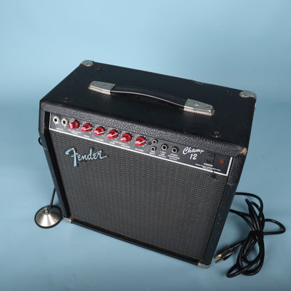 1980s Fender Champ 12 Red Knob Tube Guitar Amplifier