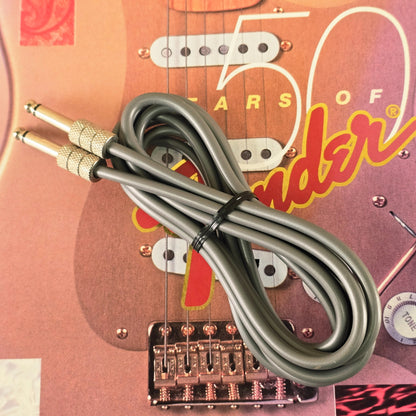 Fender Custom Shop Vintage Style 1/4" TS Instrument Cable Grey AVRI Reissue Case Candy
