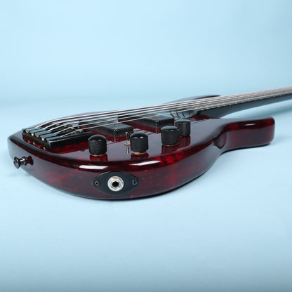 1996 Modulus Quantum 5 Q5 5-String Bass - Carbon Fiber Neck - Red Quilt