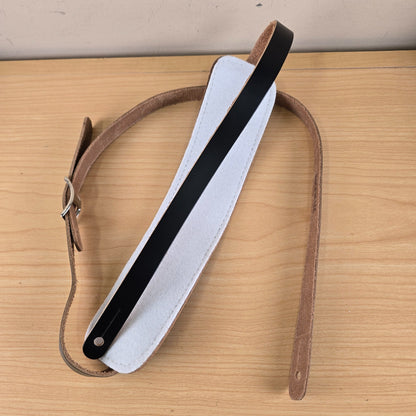 Fender American Vintage Reissue Black Leather Guitar Strap Made in USA