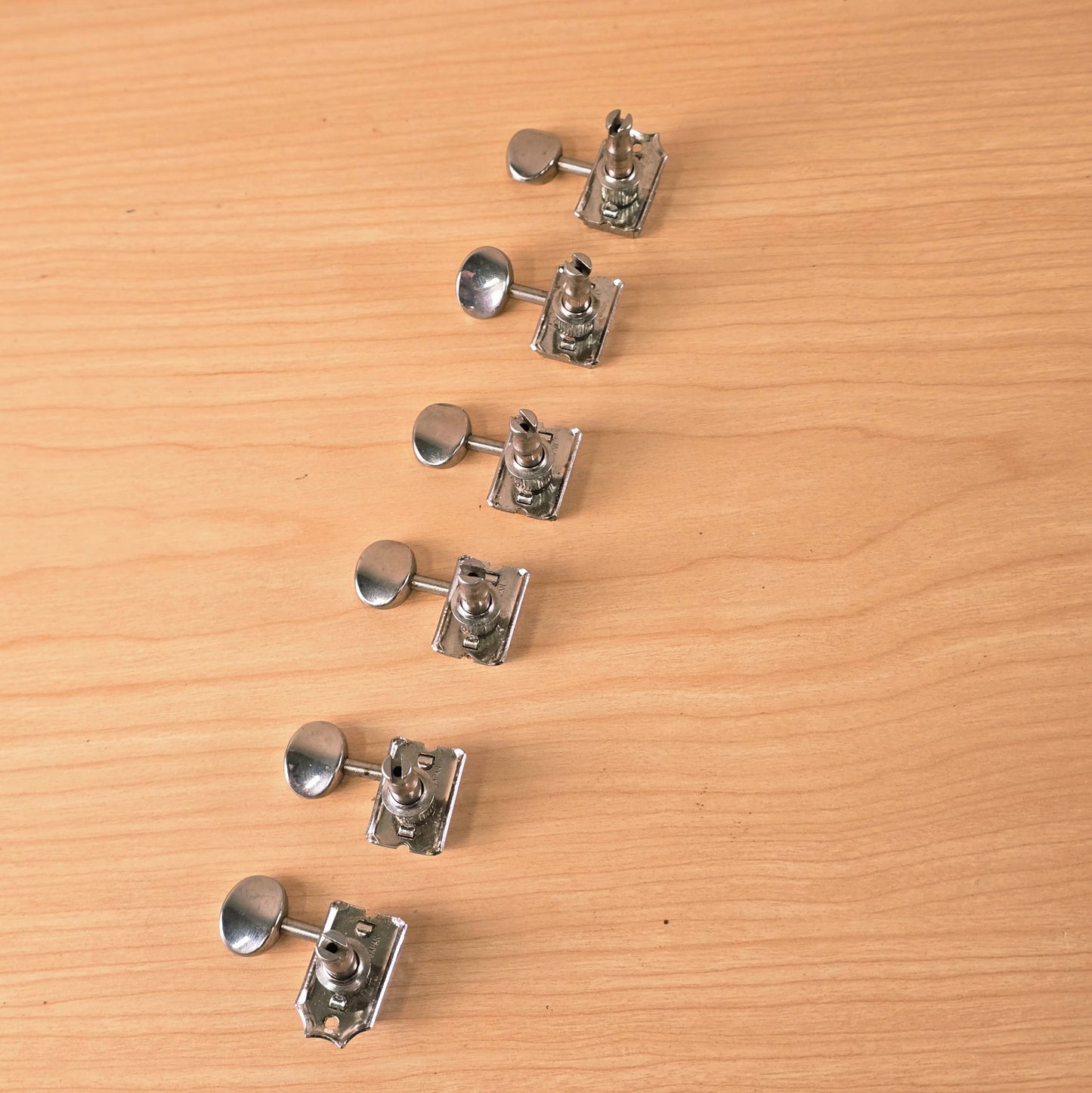 Vintage Gotoh Japan 6-in-Line Split Shaft Strat/ Tele Guitar Tuning Machines Chrome