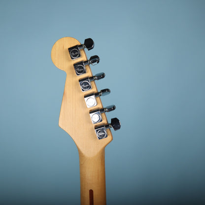 Rear view of the headstock with tuning machines