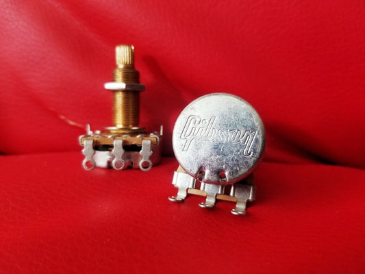 (2) Gibson Custom Shop 300k Long Shaft Linear Taper Pots Potentiometer NOS
