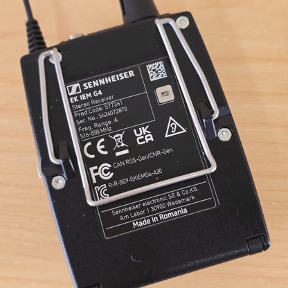 Sennheiser eW EK IEM G4 In Ear Monitor Bodypack Receiver A band 516-558 MHz
