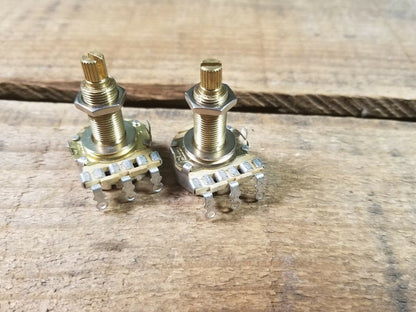 (2) Gibson Custom Shop 300k Long Shaft Linear Taper Pots Potentiometer NOS