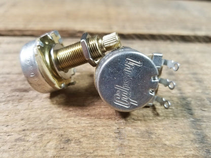 (2) Gibson Custom Shop 300k Long Shaft Linear Taper Pots Potentiometer NOS