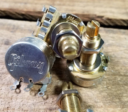 (4) Gibson Custom Shop 300k Long Shaft Linear Taper Pots Potentiometer NOS